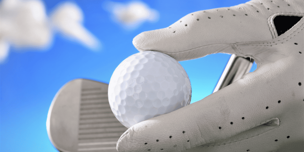 A golf ball with dimples on its surface