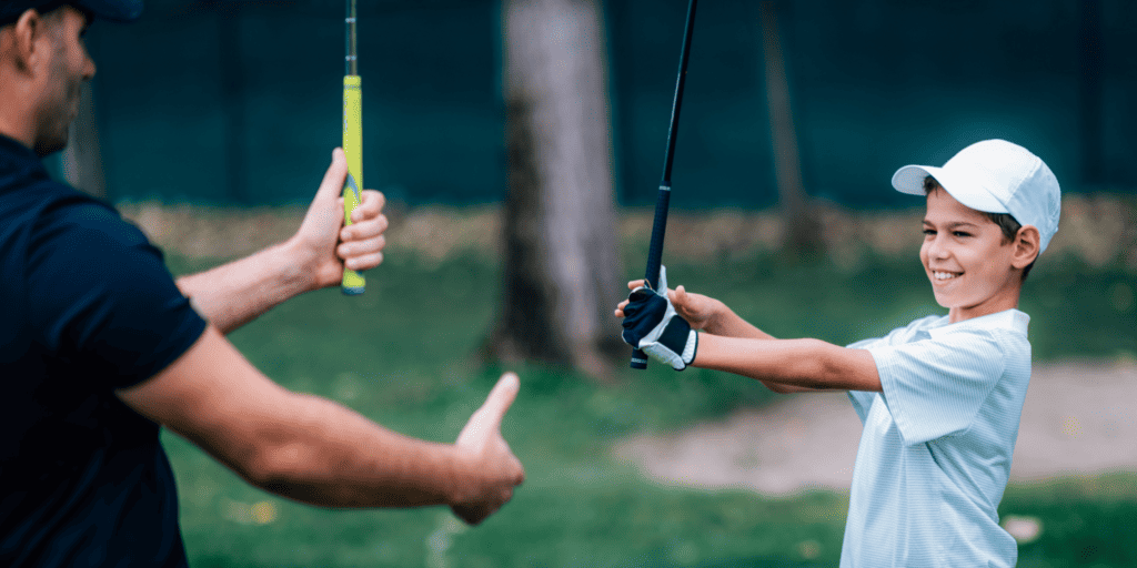 Golfer with a neutral grip