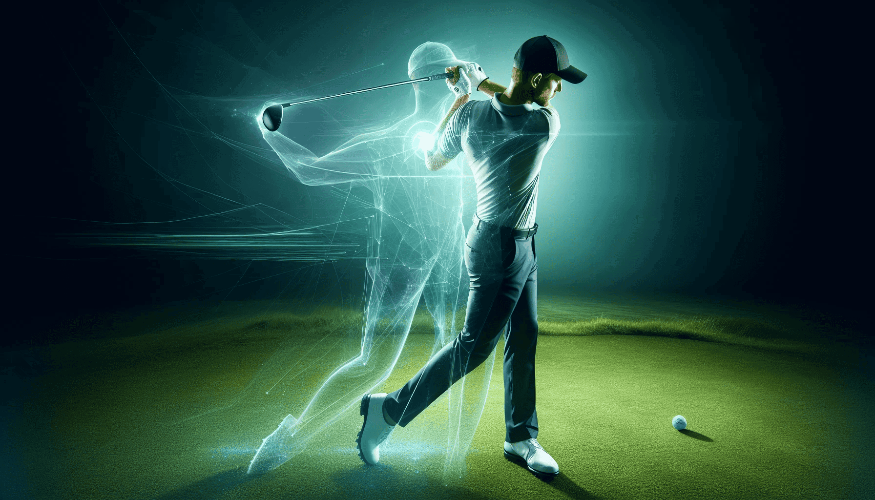 Illustration showing the swing path and club head position