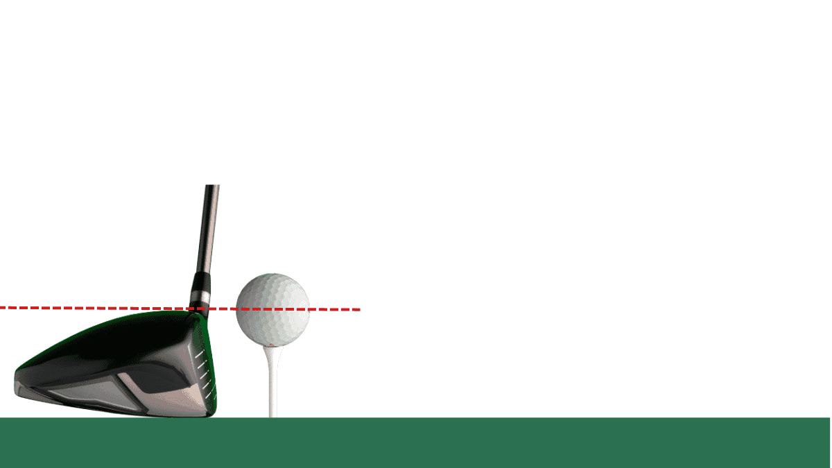 An image showing the correct tee height when using a golf driver