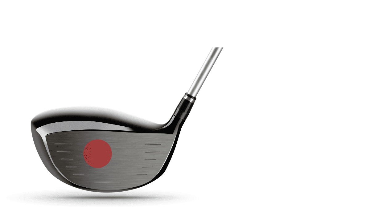 An image of a golf driver club face with the sweet spot