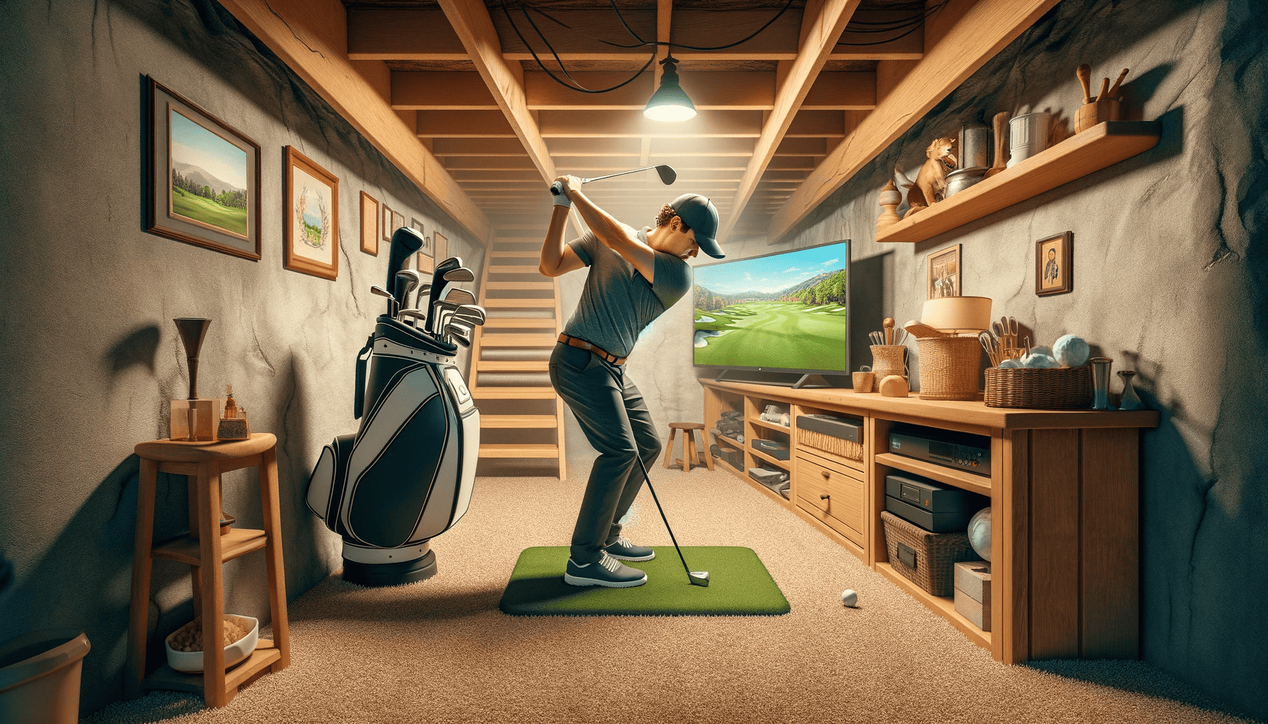 Golf simulator space