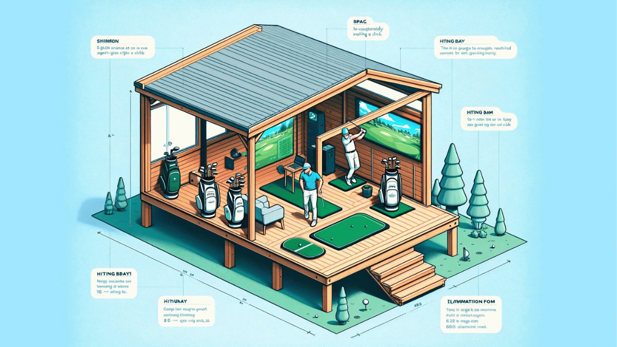 Annotated golf shed