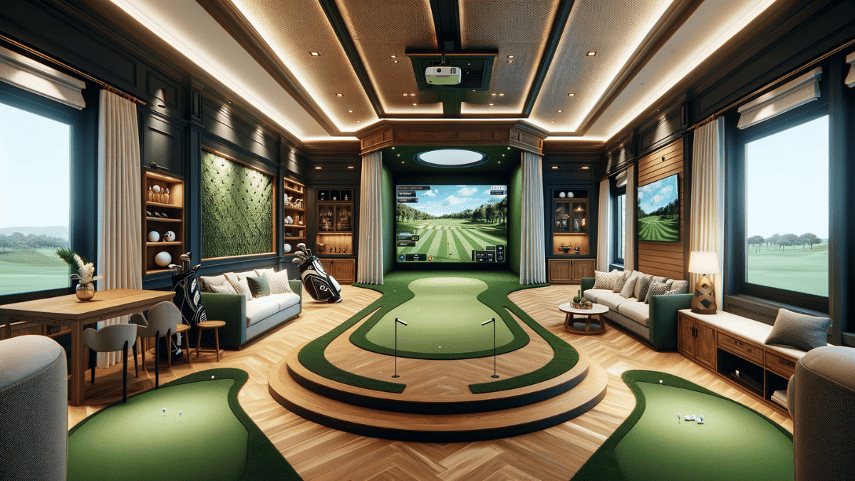 A luxury indoor golf simulator